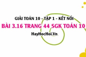 Giải bài 3.16 trang 44 Toán 10 Tập 1 SGK Kết nối tri thức